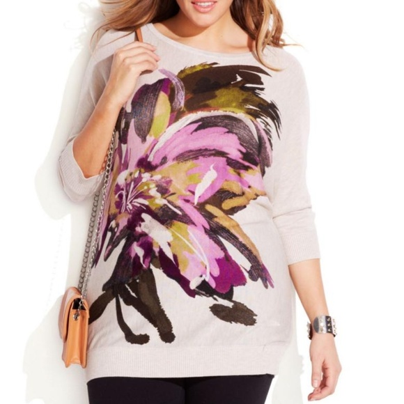 Inc International Concepts Floral Intarsia Tunic - Picture 1 of 1